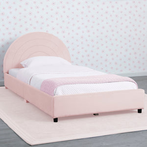 Upholstered Twin Bed with Round Headboard 4