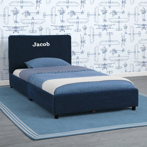 Personalized Upholstered  Twin Bed with Headboard 6