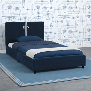 Personalized Upholstered  Twin Bed with Headboard 23