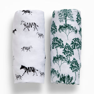 Modern Safari Fitted Crib Sheets - 2 Pack 2