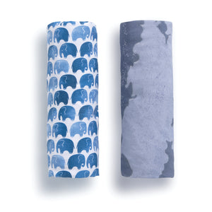 Watercolor Elephant Fitted Crib Sheets - 2 Pack 4