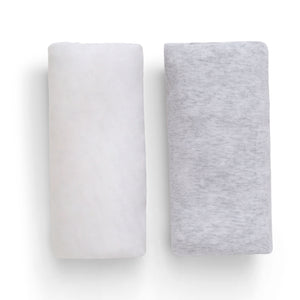 Fitted Crib Sheets - 2 Pack, White & Heather Grey 10