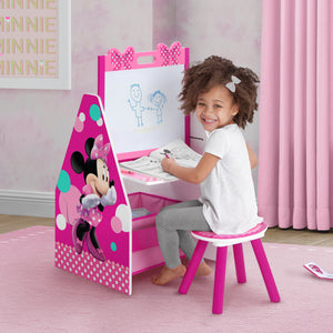 Minnie Mouse Deluxe Kids Art Table - Easel, Desk, Stool, Toy Organizer 3