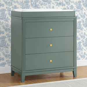 Eloise 3 Drawer Dresser with Changing Top and Interlocking Drawers 7