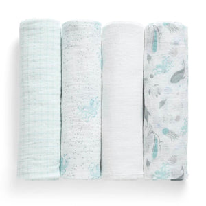 100% Cotton Muslin Baby Receiving Blankets - 4 Pack 7