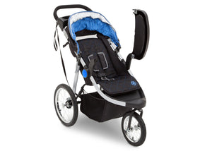 Delta Children J is for Jeep Brand Trek Blue Tonal (436) Cross Country All Terrain Jogging Stroller Right Side View b2b 1