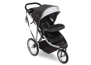 Delta Children J is for Jeep Brand Trek Grey Tonal (0261) Cross Country All Terrain Jogging Stroller Full Left Side View a1a 33