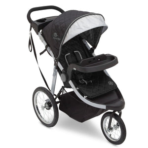 Delta Children J is for Jeep Brand Trek Grey Tonal (0261) Cross Country All Terrain Jogging Stroller Full Left Side View a1a 1