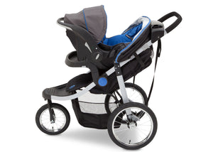 Delta Children J is for Jeep Brand Trek Blue Tonal (436) Cross Country All Terrain Jogging Stroller Full Left Side View b4b 11