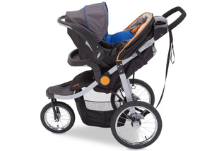 Delta Children J is for Jeep Brand Trek Orange Tonal (838) Cross Country All Terrain Jogging Stroller Full Left Side View e4e 25