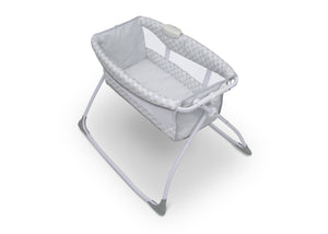 Delta Children Grey Infinity (434) Newborn Soothing Sleeper Bassinet, Top Silo View 4