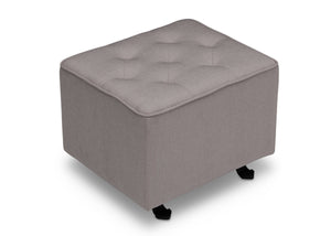 Delta Children French Grey (1304) Emma Diamond Tufted Nursery Gliding Ottoman, side view, d2d 2