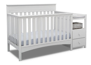 Delta Children Bianca White (130) Presley Convertible Crib N Changer (530260), Right Angle, b3b 10