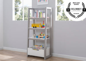 Delta Children Bianca White with Grey (166) Gateway Ladder Shelf 5