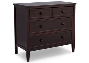 Delta Children Epic Signature 3 Drawer Dresser with Changing Top, Right View no Top Dark Chocolate (207) c3c 7