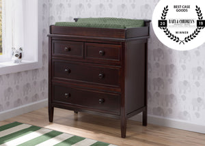 Delta Children Epic Signature 3 Drawer Dresser with Changing Top, Right View Dark Chocolate (207) c0c 12