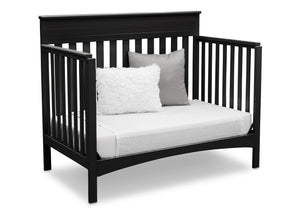 Delta Children Black (001) Fabio 4-in-1 Crib, Right View Daybed Conversion a4a 7