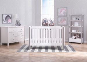 Delta Children Bianca with Grey (166) Bellevue 3-in-1 Crib, Room Shot b1b 15