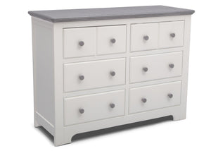 Delta Children Bianca with Rustic Haze (136) Providence 6 Drawer Dresser, Angled View b3b 7