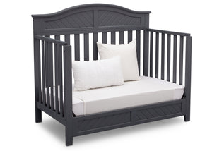 Delta Children Dark Charcoal (029) Bennington Elite Curved 4-in-1 Crib angled conversion to daybed c5c 6