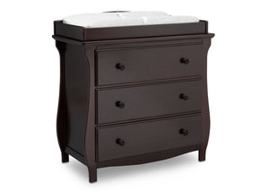 Delta Children Dark Chocolate (207) Lancaster 3 Drawer Dresser with Changing Top (552030), Side View, c3c 13