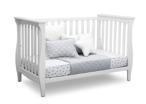 Delta Children Bianca White (130) Lancaster 3-in-1 Convertible Crib (552330), Daybed, b4b 11