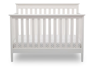 Delta Children Bianca White (130) Greyson Signature 4-in-1 Crib, front view, b2b 12