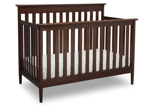 Delta Children Walnut (1316)) Greyson Signature 4-in-1 Crib, angled view, d3d 23