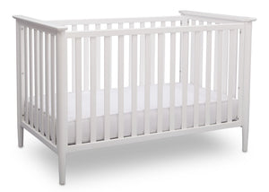 Delta Children Bianca White (130) Greyson 3-in-1 Crib, Angled View, a2a 8