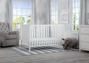 Delta Children Bianca White (130) Heartland Classic 4-in-1 Convertible Crib, Room, c1c 2