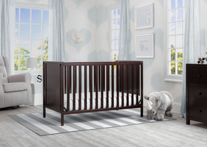 Delta Children Dark Chocolate (207) Heartland Classic 4-in-1 Convertible Crib, Room, d1d 3