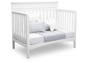 Delta Children Bianca White (130) Skylar 4-in-1 Convertible Crib (558150), Daybed, c3c 5