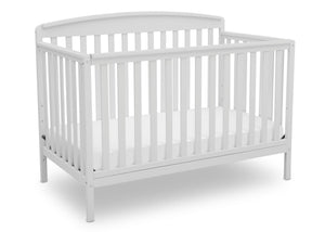 Delta Children Bianca White (130) Brayden 4-in-1 Crib, Angled Crib View b3b 11