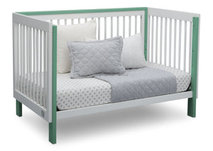 Serta Fremont 3-in-1 Convertible Crib Bianca with Aqua (134) Daybed a5a 7