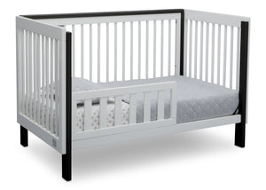 Serta Fremont 3-in-1 Convertible Crib Bianca White with Ebony (149) Toddler Bed b4b 11