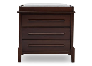 Serta Walnut Espresso (1324) Mid-Century Modern 3 Drawer Dresser with Changing Top, Front c1c 10