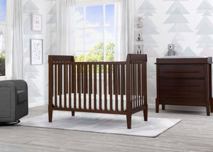 Serta Mid-Century Modern Classic 5-in-1 Convertible Crib Walnut Espresso (1324) Room c1c 2