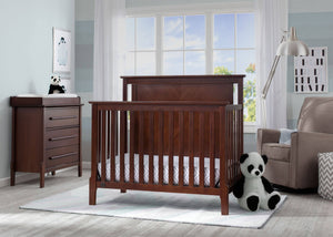 Serta Mid-Century Modern Lifestyle 4-in-1 Crib Walnut Espresso (1324) Room View c1c 13