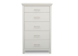 Delta Children Bianca White (130) Avery 5 Drawer Chest (708050), Front View, b2b 1