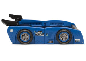 Delta Children Blue & Black (485) Grand Prix Race Car Toddler-to-Twin Bed, Toddler Side Silo View 17