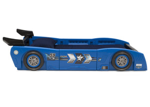 Delta Children Blue & Black (485) Grand Prix Race Car Toddler-to-Twin Bed, Twin Side Silo View 15