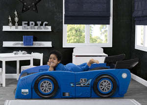 Delta Children Blue & Black (485) Grand Prix Race Car Toddler-to-Twin Bed, Toddler Room View 12