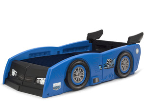 Delta Children Blue & Black (485) Grand Prix Race Car Toddler-to-Twin Bed, Toddler Left View 18