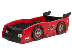 Delta Children Red & Black (620) Grand Prix Race Car Toddler-to-Twin Bed, Toddler Left Silo View 26