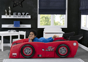 Delta Children Red & Black (620) Grand Prix Race Car Toddler-to-Twin Bed, Toddler Room View 20