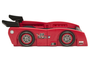 Delta Children Red & Black (620) Grand Prix Race Car Toddler-to-Twin Bed, Toddler Side Silo View 25