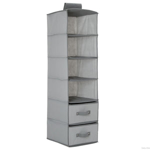 Delta Children Dove Grey (058) 6 Shelf Storage with 2 Drawers, Drawer Option a1a 12