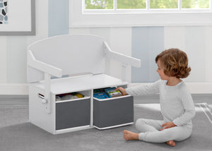 Delta Children Bianca White (130) MySize Activity Bench, Model View 2 3