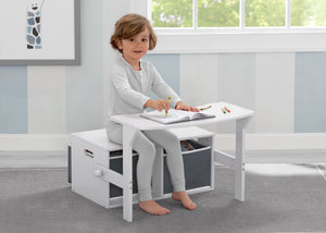 Delta Children Bianca White (130) MySize Activity Bench, Model View 1 0