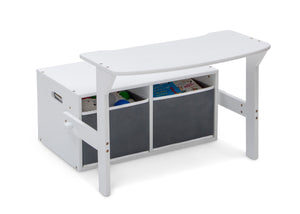 Delta Children Bianca White (130) MySize Activity Bench, Right Desk Silo View 4